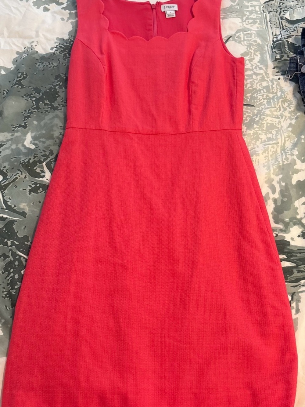 J. Crew Coral Scallop Sheath Dress